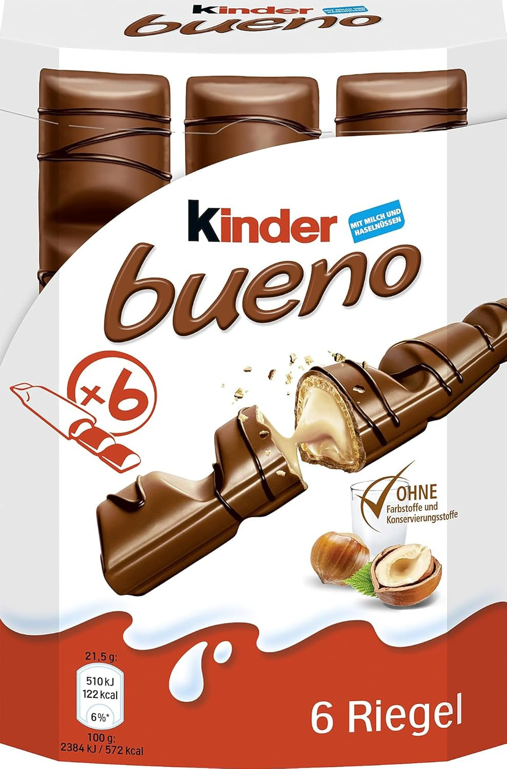 Kinder Bueno Mini - Barritas de chocolate con oblea crujiente, crema de leche y avellanas y chocolate fino con leche - Delicias de carnaval - 1 bolsa de mini barritas envueltas individualmente (1 x 108 g)