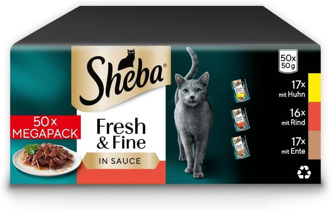 Sheba CATCARE Pouch Wet Fresh & FINE (Meat) Chunks IN Gravy Adult 50G Multipack Standard