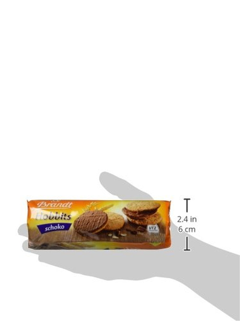 Brandt Hobbits Chocolate - Pachet de 18 - Cutie de depozitare - Biscuiți integrali cu conținut ridicat de fibre, fulgi de ovăz și jumătate de ciocolată fină (18 x 265 g)