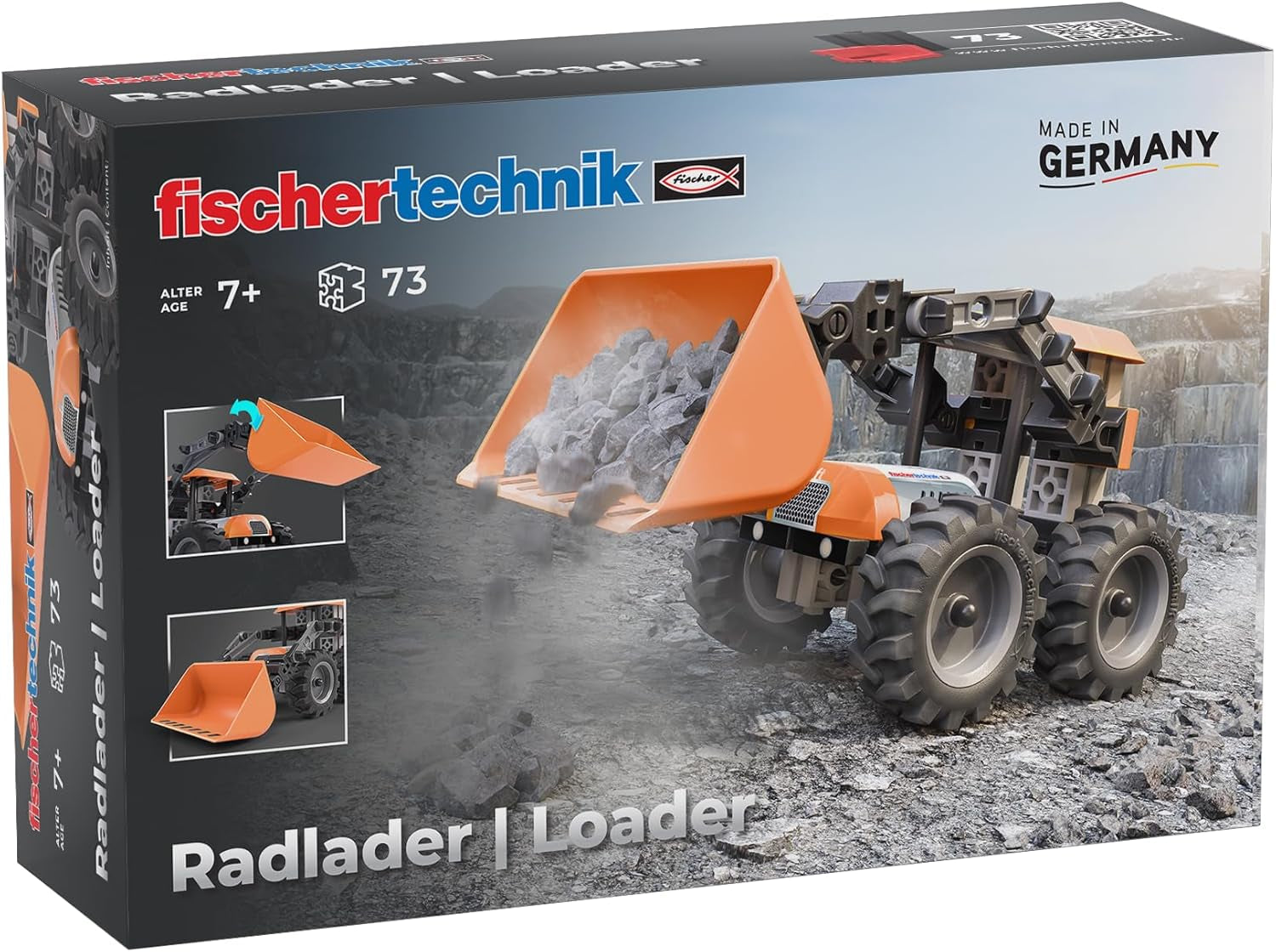 fischertechnik Truck 576105 – pädagogisches Konstruktionsspielzeug, LKW-Spielzeug-Bausatz für Kinder ab 7 Jahren, naranja