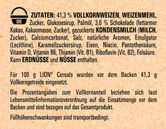 Cereal Nestlé Lion, copos de maíz con sabor a chocolate y caramelo, 41 % de cereales integrales vitales, vitaminas y minerales, copos crujientes, paquete económico máximo, paquete de 4 (4 x 675 g)
