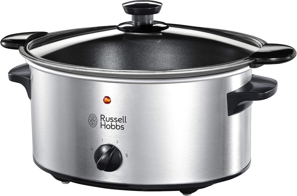 Russell Hobbs Olla de Cocción Lenta, Antiadherente de 3,5 Litros, Acero Inoxidable, 3 Ajustes de Temperatura y Función Mantener Caliente, Olla de Cocción Lenta de 160 W Naty Shop Default Title