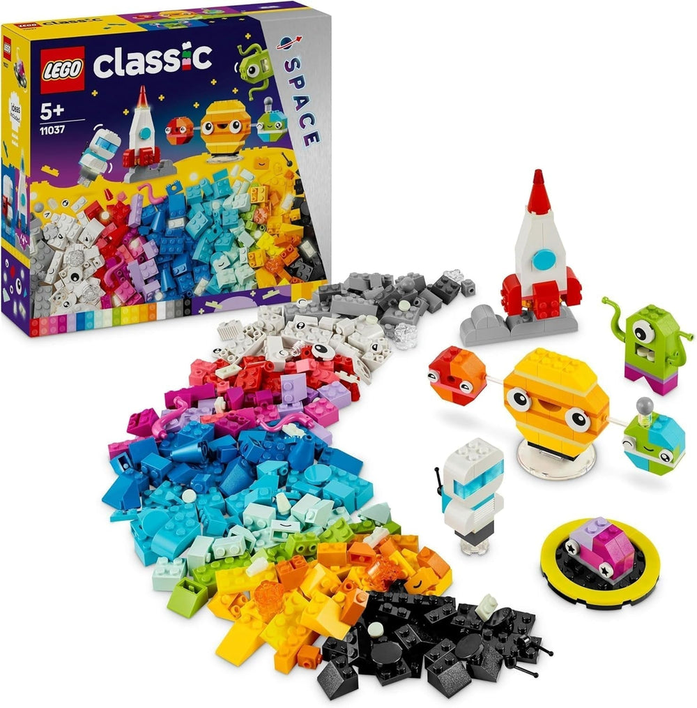 LEGO Classic Creative Space Planets Modelo de construcción del sistema solar para niños Juguete espacial Cohete Nave espacial Planetas y extraterrestres Regalo para niños y niñas de 5 años 11037 Juegos de construcción Besuche den LEGO-Store Single
