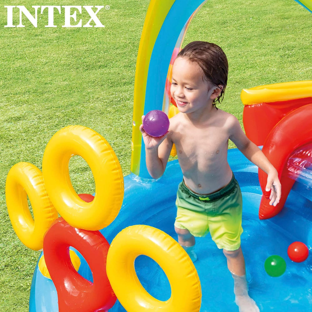 Centro de juegos Intex Rainbow Ring - Piscina elevada para niños - Piscina para niños - 297 x 193 x 135 cm - Para mayores de 3 años 57453NP Multicolor 297x193x135 cm