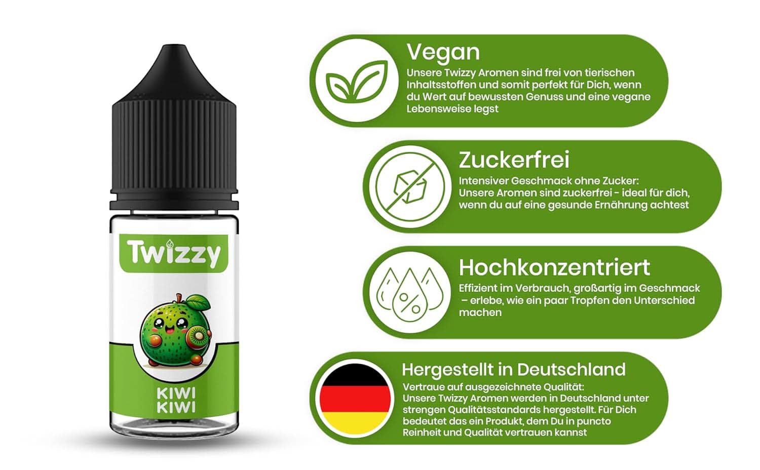 Twizzy Aroma Concentrado Kiwi, 30 ml Aromas Naty Shop