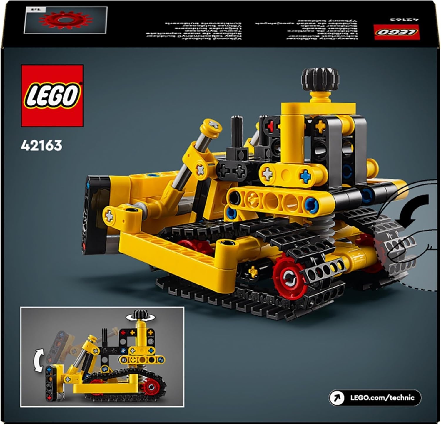 LEGO Technic Bulldozer pesado, juguete de construcción Bulldozer para añadir a tu obra de construcción Juguete de construcción para niños Regalo tecnológico para niños y niñas de 7 años 42163 Juegos de construcción Besuche den LEGO-Store