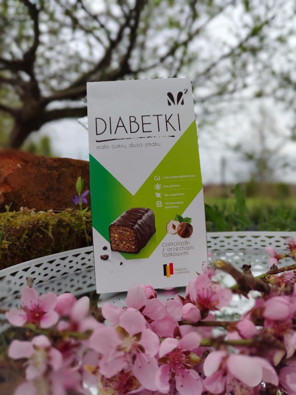 DIABETKI Bombones de avellanas, chocolate sin azúcar, deliciosos dulces para consumidores conscientes y diabéticos, snacks sin gluten y vegetarianos 100g