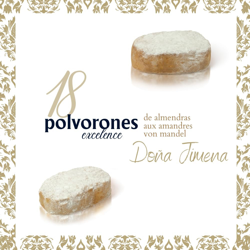 – Polvorones Excellence, Calitate superioară, Dulciuri tipice de Crăciun, Rețetă artizanală, 370 g