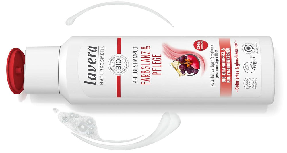 Lavera Care Champú Color Shine & Care, vegano, 250 ml Ducha y baño Naty Shop