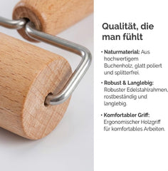 Nudelholz, Teigroller, Nudelholz Holz, Rolling Pin, Teigroller Holz, Teigrolle, Geeignet zum Backen und Kochen in der Heimischen Küche, Tortilla, Pizza, Plätzche
