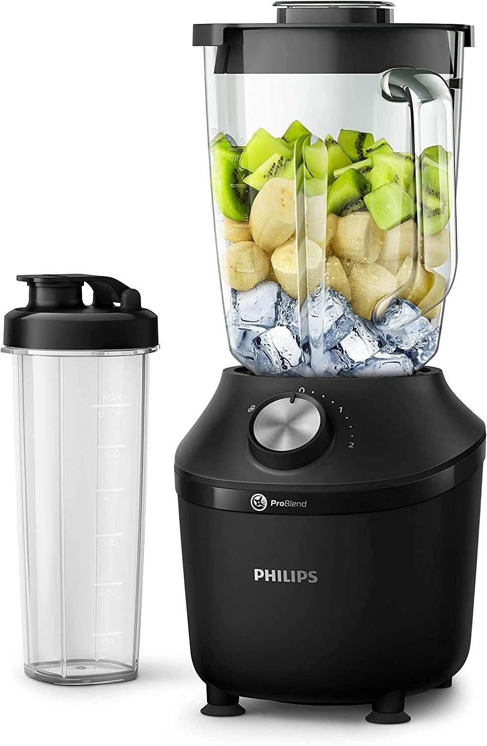 Philips Batidora y batidora de pie - 600 W, vaso de 2 litros, aplicación Homeid, 2 funciones de calentamiento + función de impulso, problema, función de trituración de hielo (HR2291/41) Kitchen Naty Shop 600 W