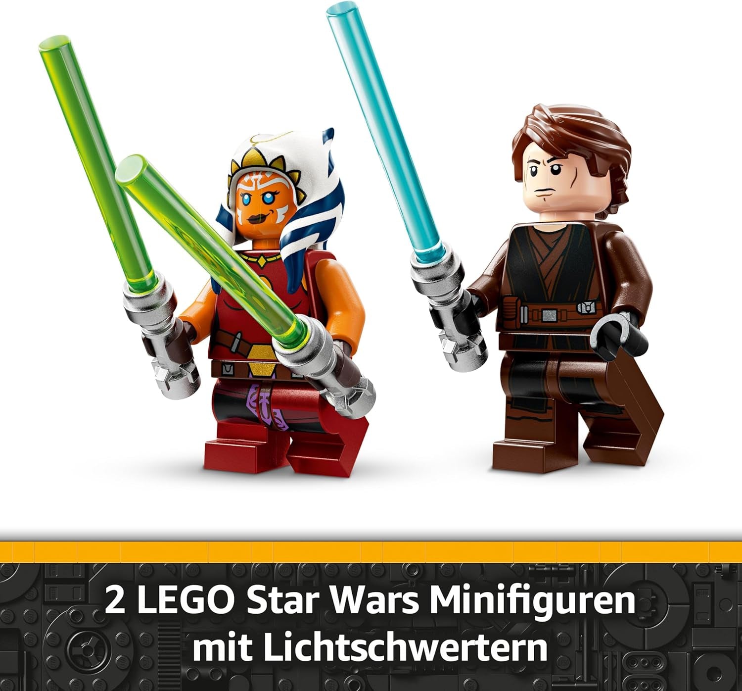 LEGO Star Wars 75401 Ahsokas Jedi Interceptor, figuras para fans de The Clone Wars, minifiguras de Ahsoka Tano y Anakin Skywalker, con luces y R7-A7, para jóvenes y mujeres de 8 años