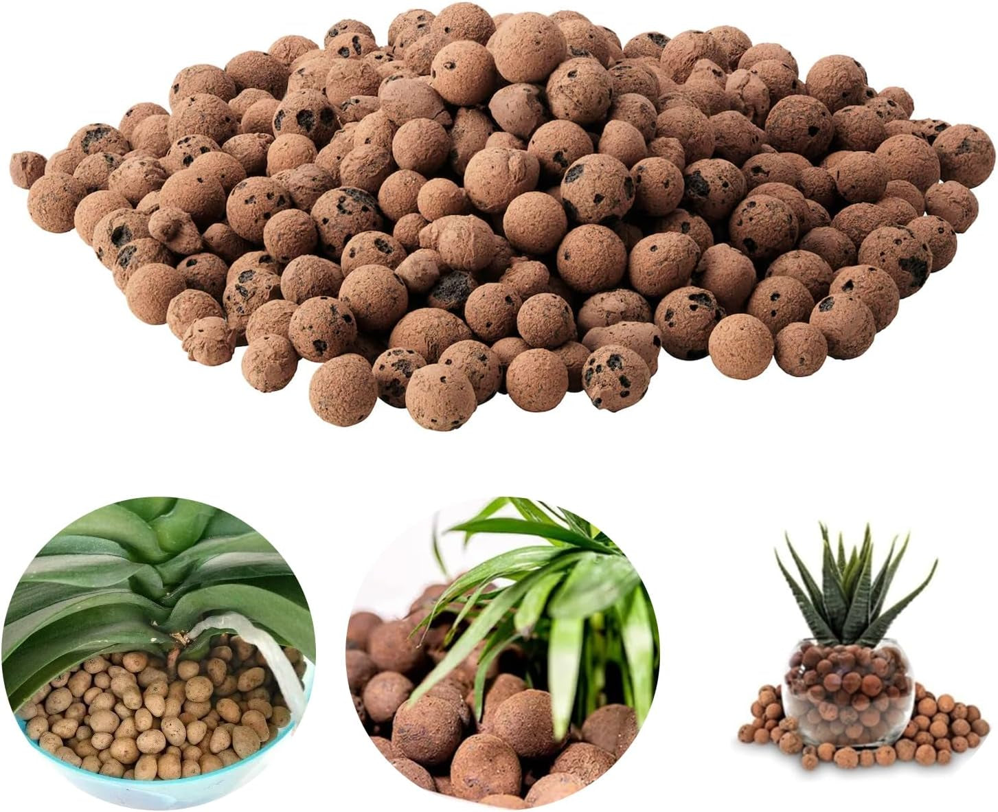 Gránulos de arcilla de grano grueso, gránulos de arcilla expandida, gránulos de plantas, sustrato de plantación hidropónica de arcilla expandida de 1 litro, gránulos de arcilla de granulación de 5-8 mm