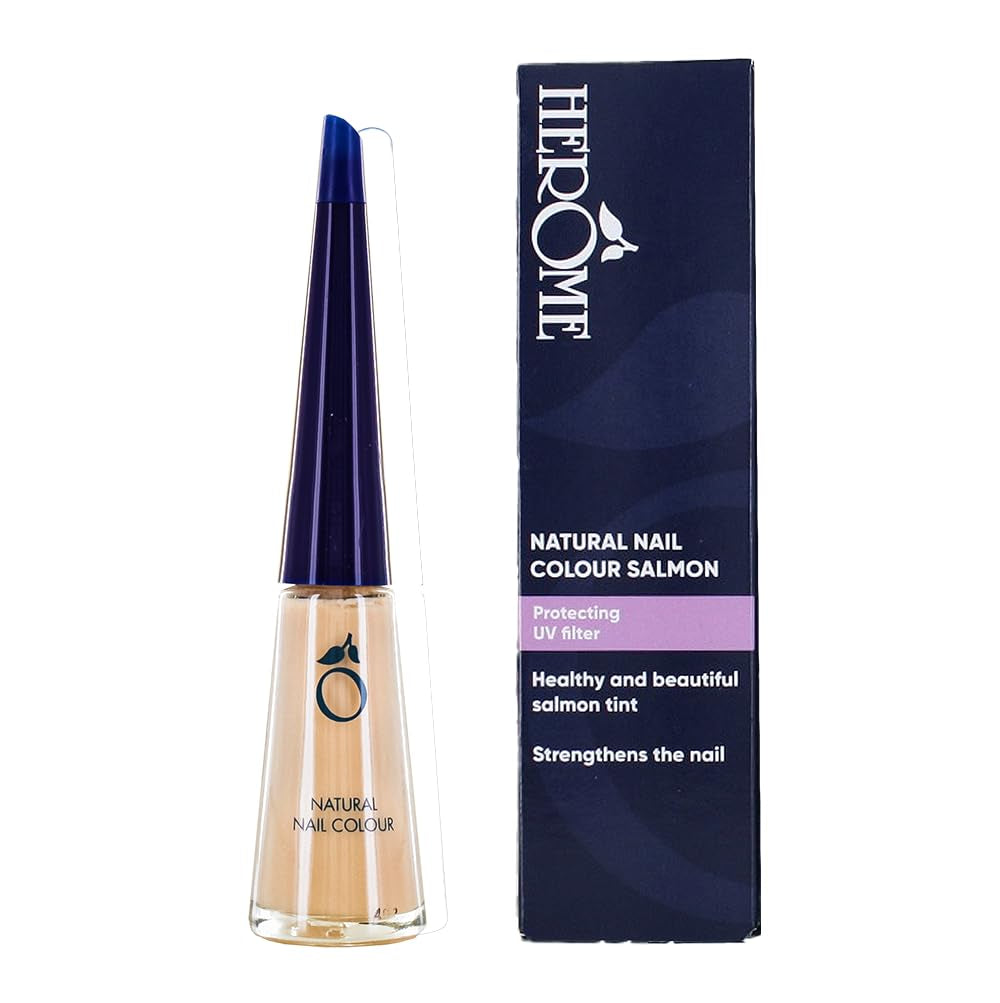 Herome esmalte de uñas rosa natural con efecto fortalecedor - Esmalte de uñas apto para manicura francesa - Fortalecedor de uñas con un color rosa fresco - 10ml.