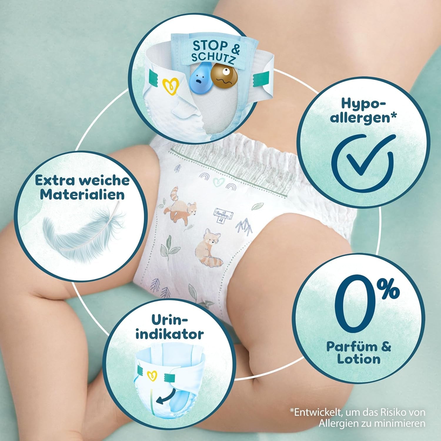 Pañales Pampers Harmony talla 2, 204 pañales, 4kg-8kg, protección suave para la piel con protección 100% Pampers