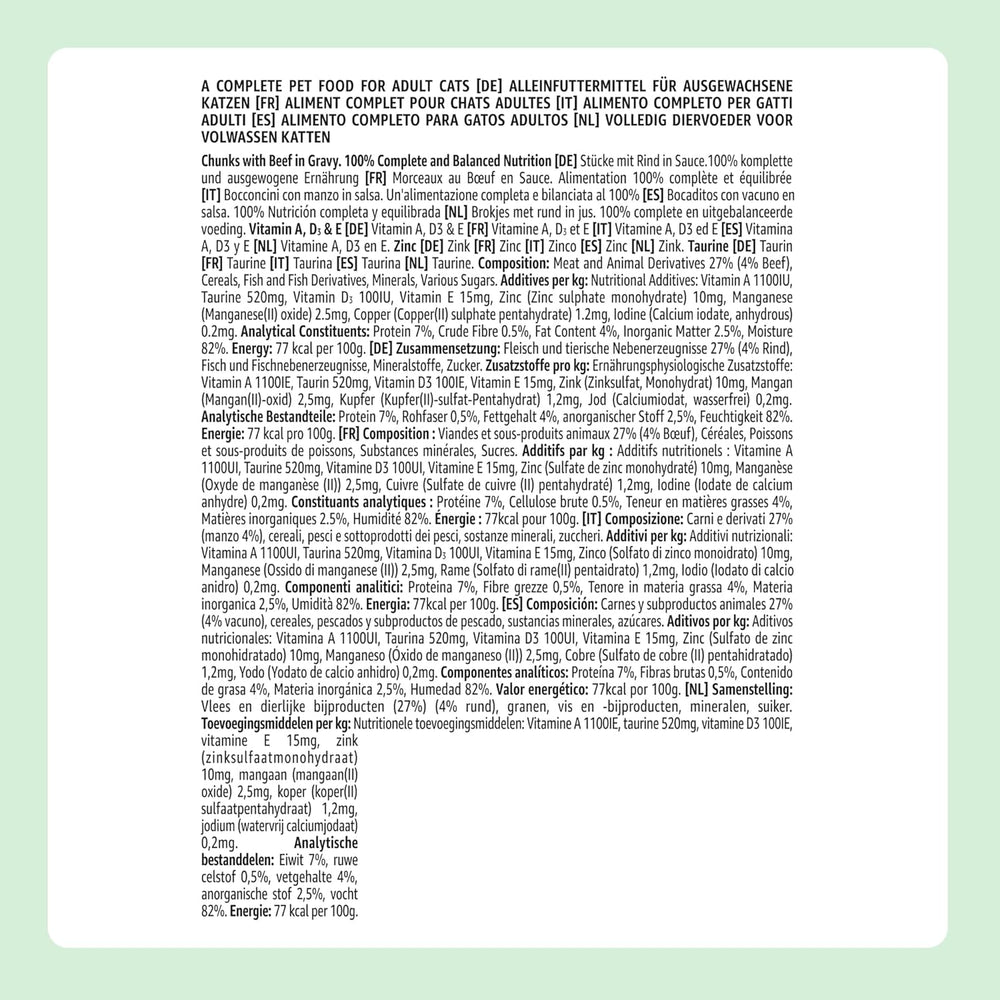 Hrană umedă pentru pisici fără cereale de la Amazon, la conservă, bucăți de pui în jeleu, 12 x 405 g