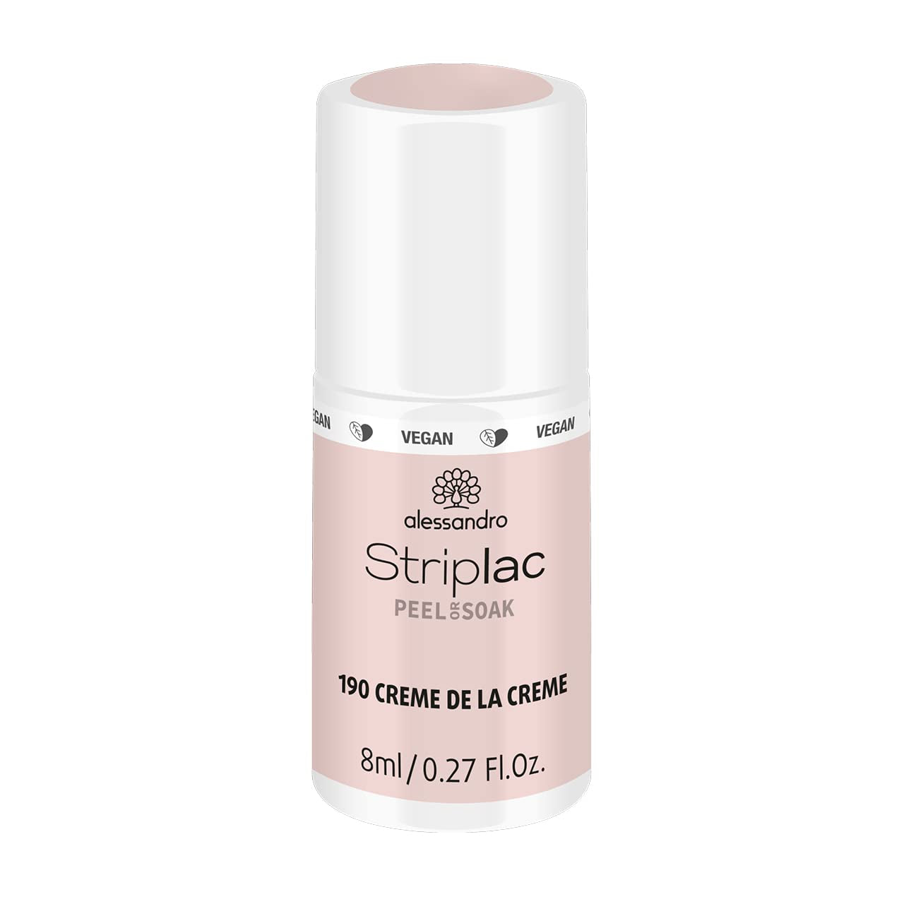 Esmalte de uñas UV Alessandro Striplac White Honeymoon - Delicado y duradero - Fácil eliminación gracias a la tecnología de eliminación - Vegano y libre de crueldad animal - 8 ml