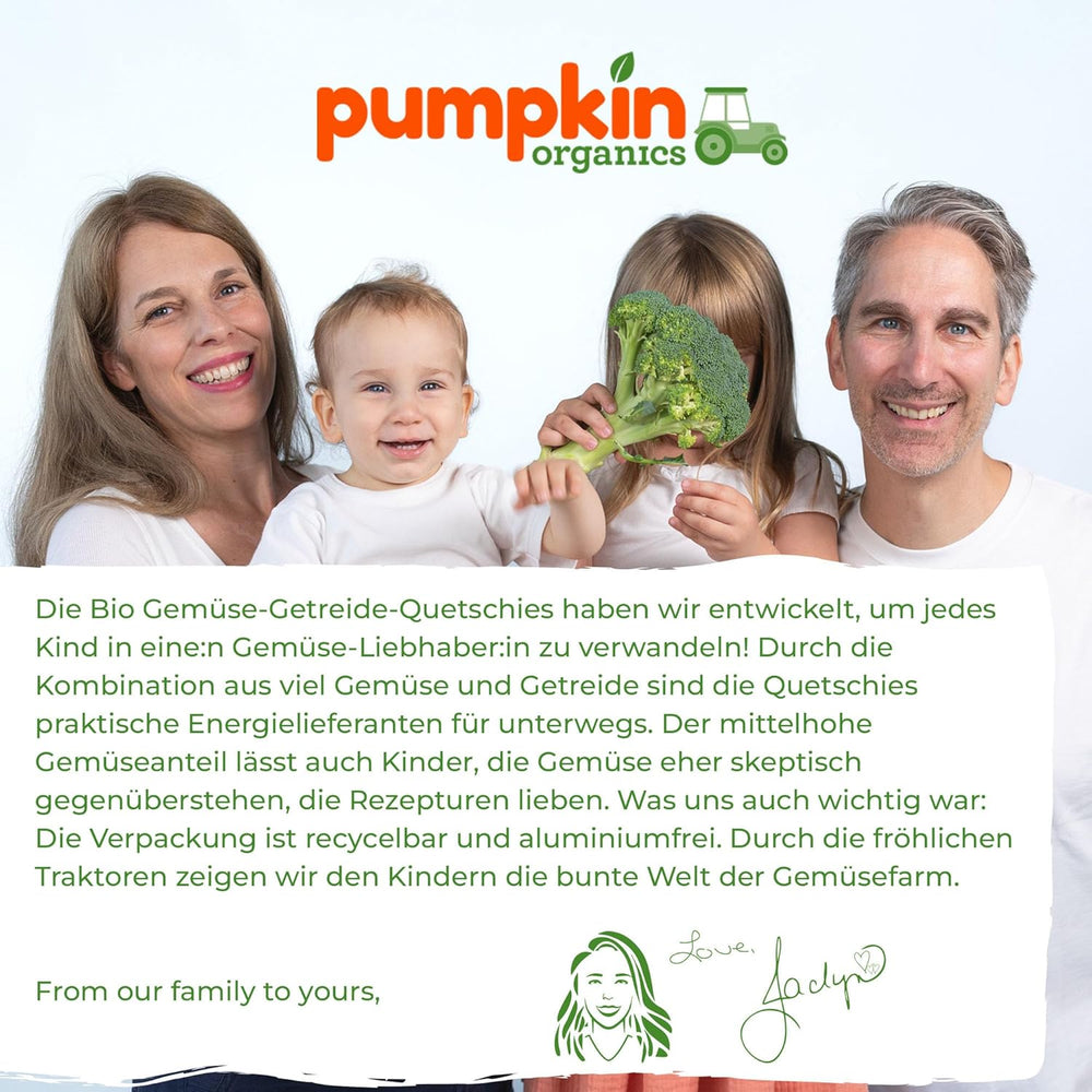Pumpkin Organics bolsas de verduras y cereales ecológicos, pack de 8: Pera, Fresas, Boniatos, Remolacha, Plátano, Avena - Sin azúcares añadidos¹ - A partir de 6 meses - como snack o alimento complementario en el paquete (8 x 100g)