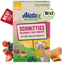 Alete Bio Schnitties, cereales integrales y frutos rojos 6 x 22 g Madre e Hijo Naty Shop
