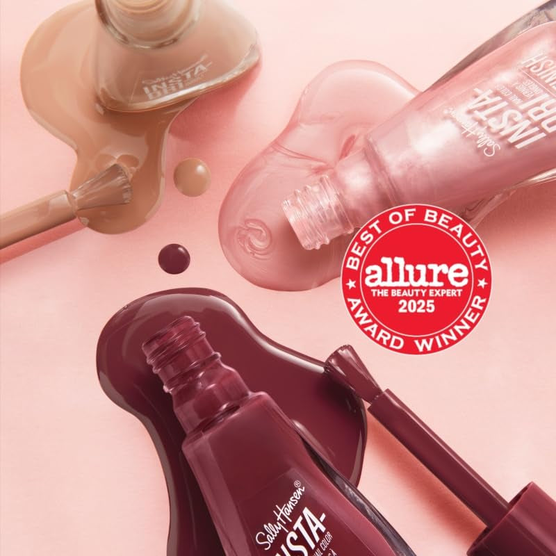 Esmalte de uñas Insta Dri Pink Plush, secado rápido, fórmula vegana, color de larga duración, 9,17 ml