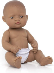 Miniland 31037 - Bebé Sudamericano Junge Tüte - sin ropa interior, 32 cm