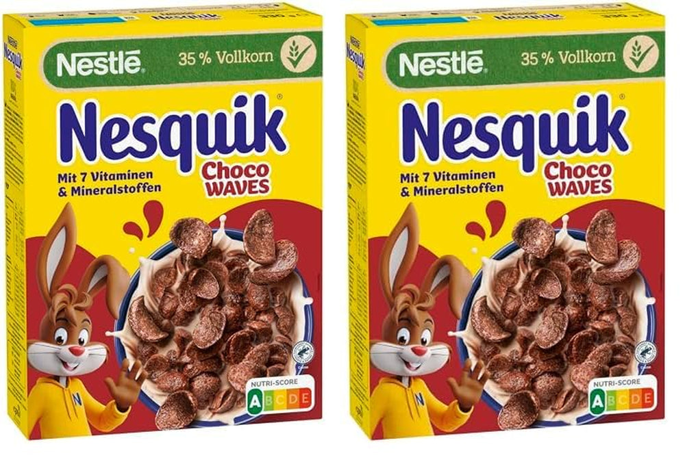 Nestlé Choco Waves, desayuno de chocolate crujiente en forma de ondas (33% de contenido de cereales integrales), 1 paquete (1 x 330 g)