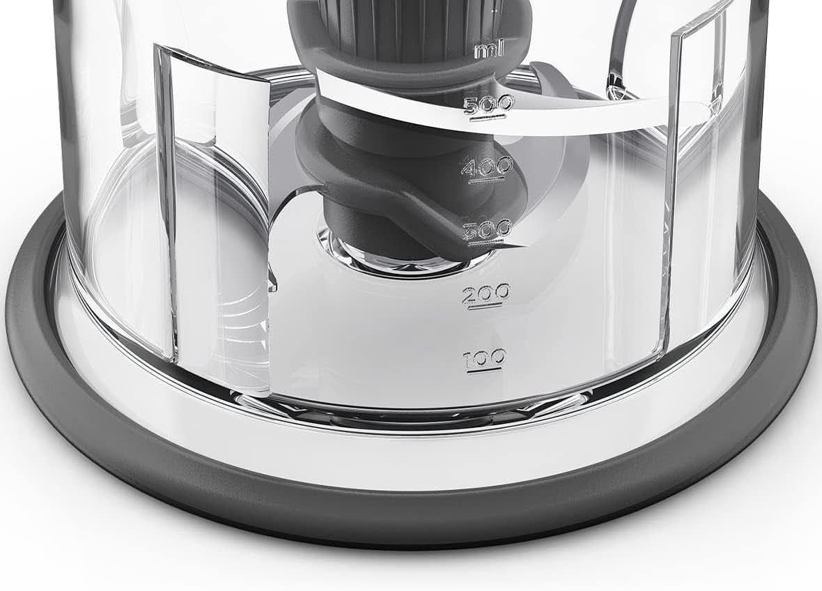 Kenwood Easychop CHP61.000WH, Zerkleinerer Mit Vier Klingen, Schüssel 0,5 L, Druckantrieb, 2 Geschwindigkeiten, Rutschfester Ring, Spülmaschinenfest, Eisbrecher, 500 W, Weiß Bucatarie Naty Shop