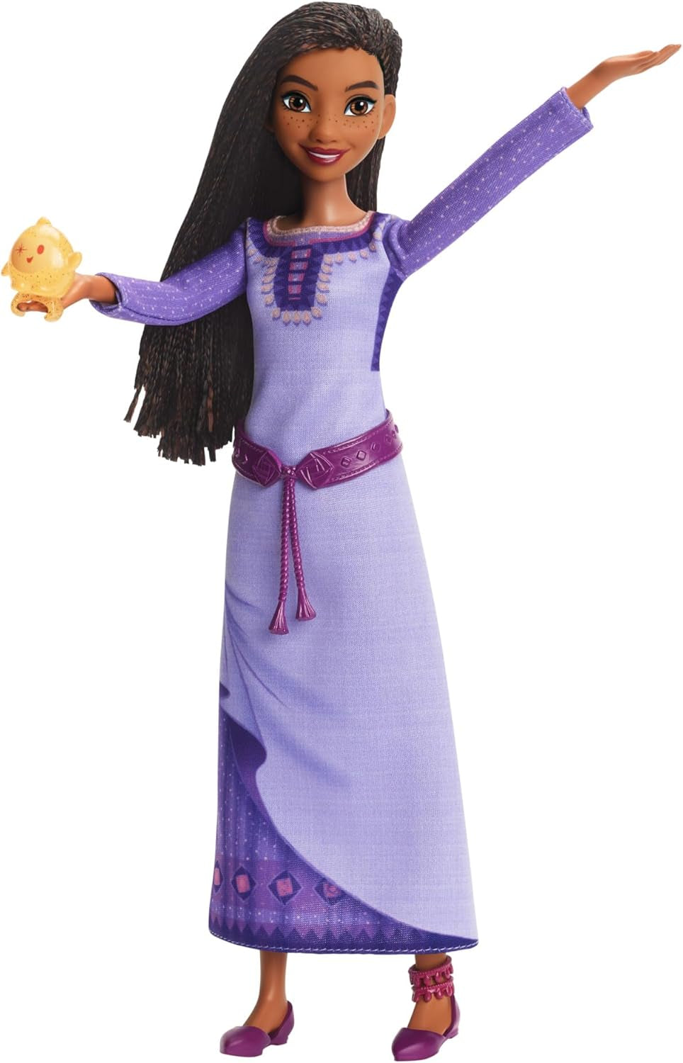 Mattel Disney Wish singende Asha of Rosas Modepuppe & Star Figur, beweglich mit abnehmbarem Outfit, canta "This Wish" en inglés
