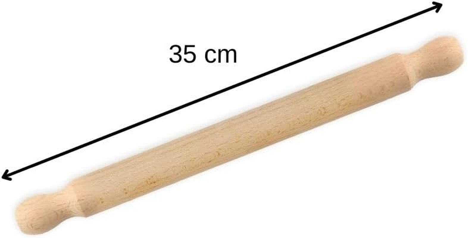 Zenker Rollholz aus Buchenholz, 350 x 30 x 30 mm – Perfecto para teige y fondant, certificado FSC, con práctica manschette, marrón