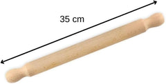 Zenker Rollholz aus Buchenholz, 350 x 30 x 30 mm – Perfecto para teige y fondant, certificado FSC, con práctica manschette, marrón