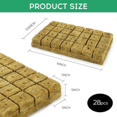 28 Cubos de Lana de Roca, Juego de Lana de Roca, Estera de Cultivo de Lana de Roca, Estera de Cultivo Hidropónico sin Suelo, Cubo de Lana de Roca, Cubos de Lana de Roca para Esquejes, Clonación, Propagación 4*4*4cm