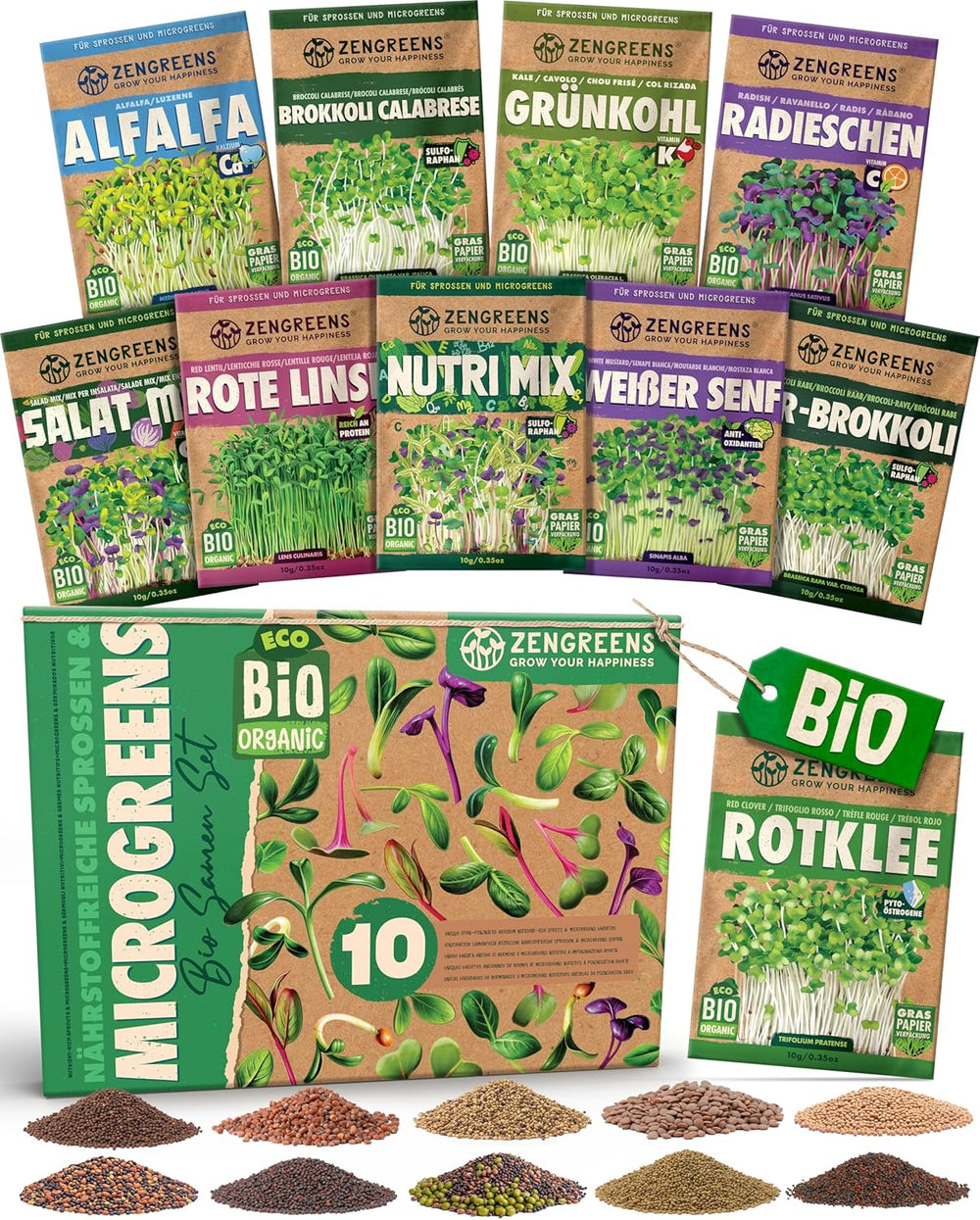 Semillas de Albahaca Orgánicas en un Juego de 6 - 6 Semillas de Albahaca para un fácil Cultivo en el jardín, balcón o Cama elevada - Semillas de Plantas - Plántulas