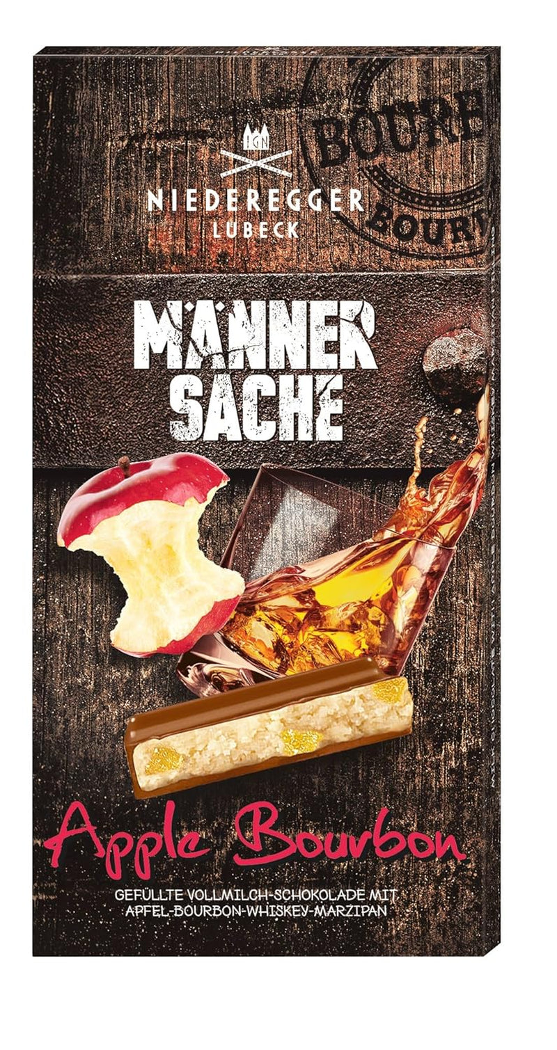 Niederegger Men's Stuff Barra de mazapán con manzana y bourbon, 110 g