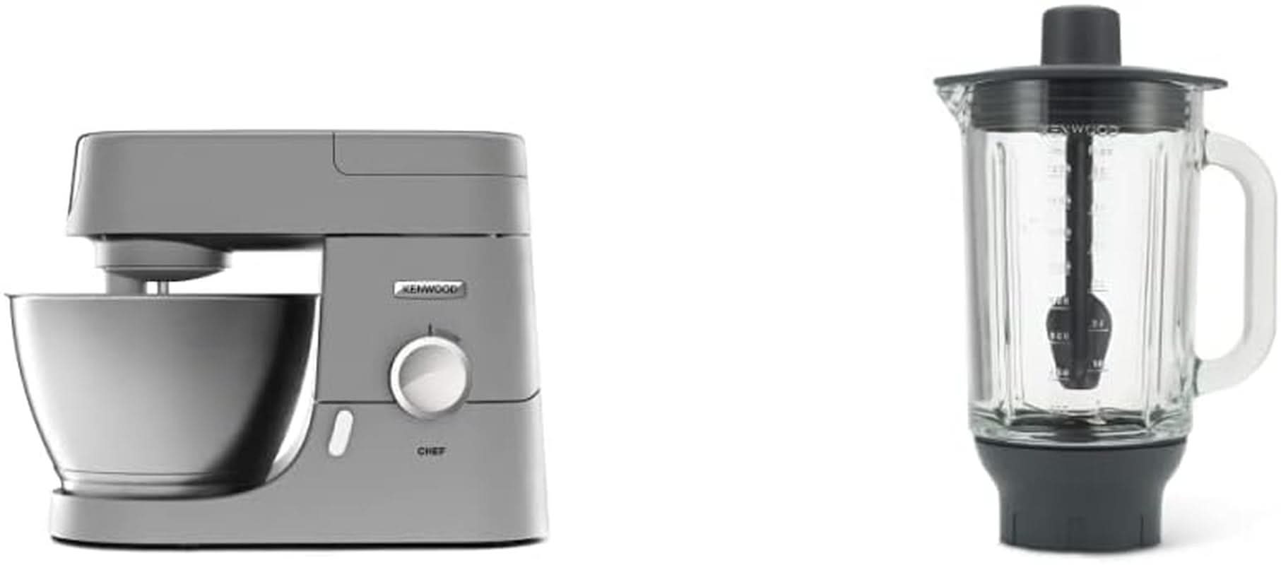 Kenwood Chef KVC3110S Procesador de alimentos, tazón para mezclar de acero inoxidable de 4,6 L Mother & Baby Naty Shop Chef Paquete de accesorios para licuadora de vidrio de 4,6 L 1000 W