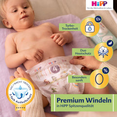 Pañal HiPP Extra Soft Premium Tamaño 1 Recién nacido 2-5 kg, 72 piezas (3 paquetes de 24), con protección contra fugas de 3 vías y doble protección para la piel