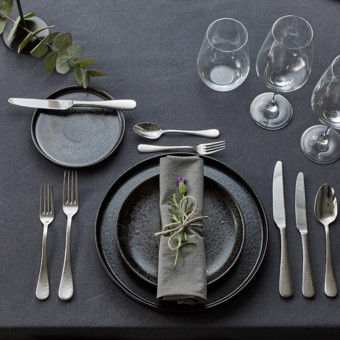 Juego de cubiertos Amefa Sierra 6 personas | Cocina de 24 piezas de acero inoxidable 18/10 Naty Shop