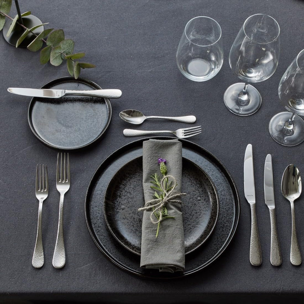 Juego de cubiertos Amefa Sierra 6 personas | Cocina de 24 piezas de acero inoxidable 18/10 Naty Shop