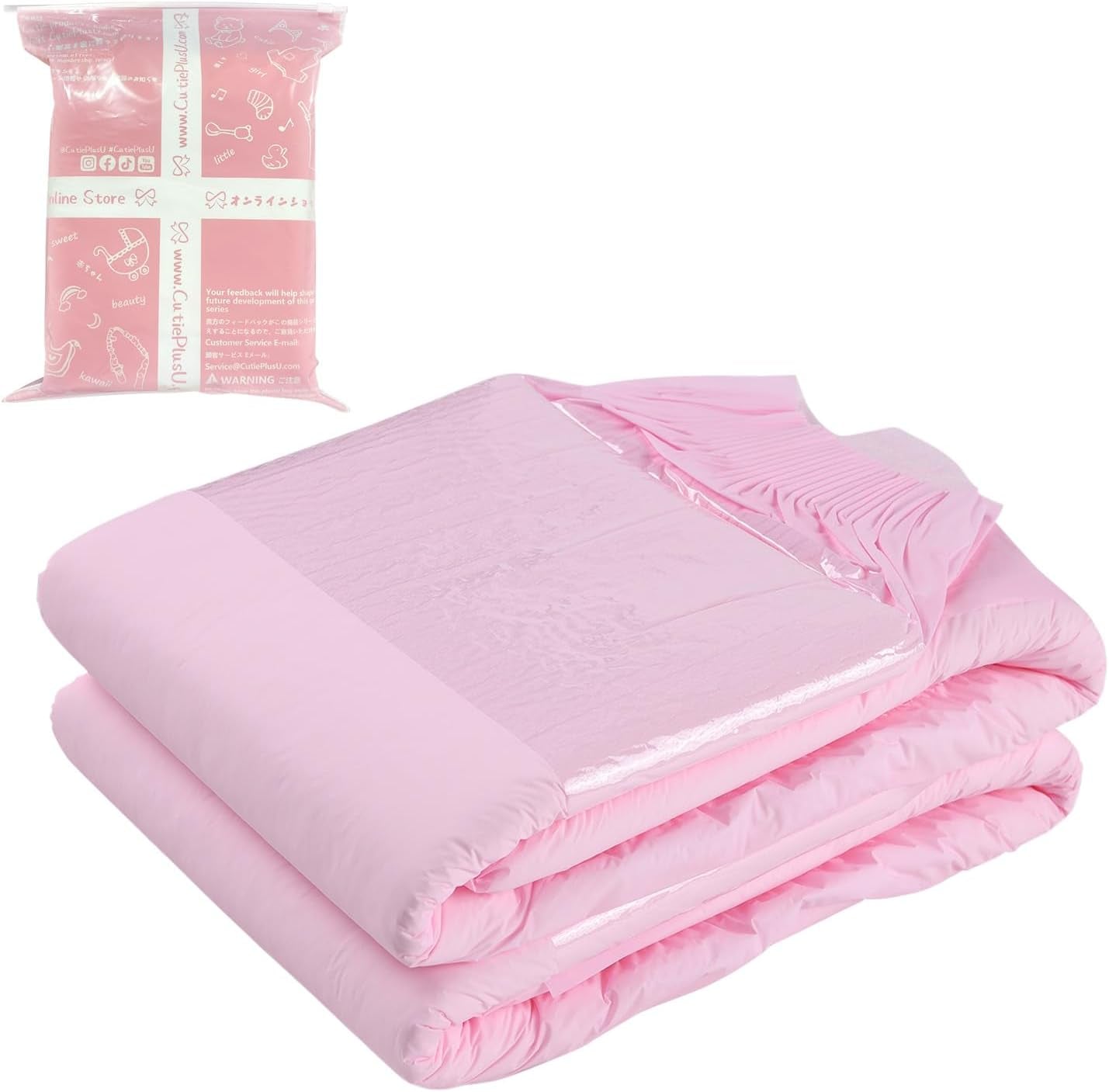 CutiePlusU Pañales para adultos, superficie seca, máxima absorbencia durante la noche, pañal desechable para incontinencia - azul, rosa, blanco, paquete de 3 (mediano 71-96 cm)