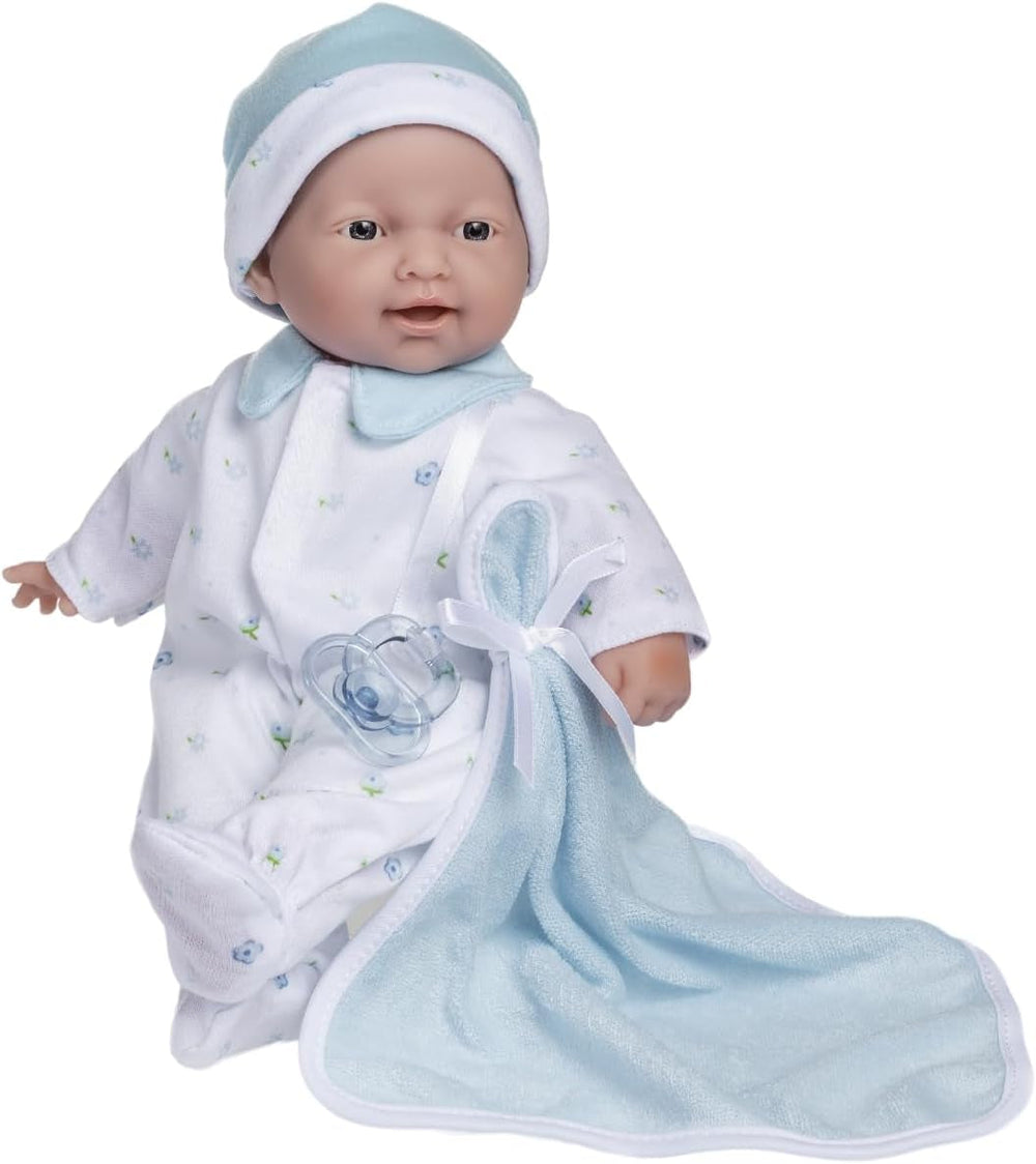 JC Toys La Baby Juego de Muñecas Bebé Caucásicas - Muñeca Suave Lavable de 28 cm, Conjunto Rosa Desmontable con Gorro, Manta y Chupete, para 12 Meses en adelante Naty Shop Dolls Single Caucásica, Azul
