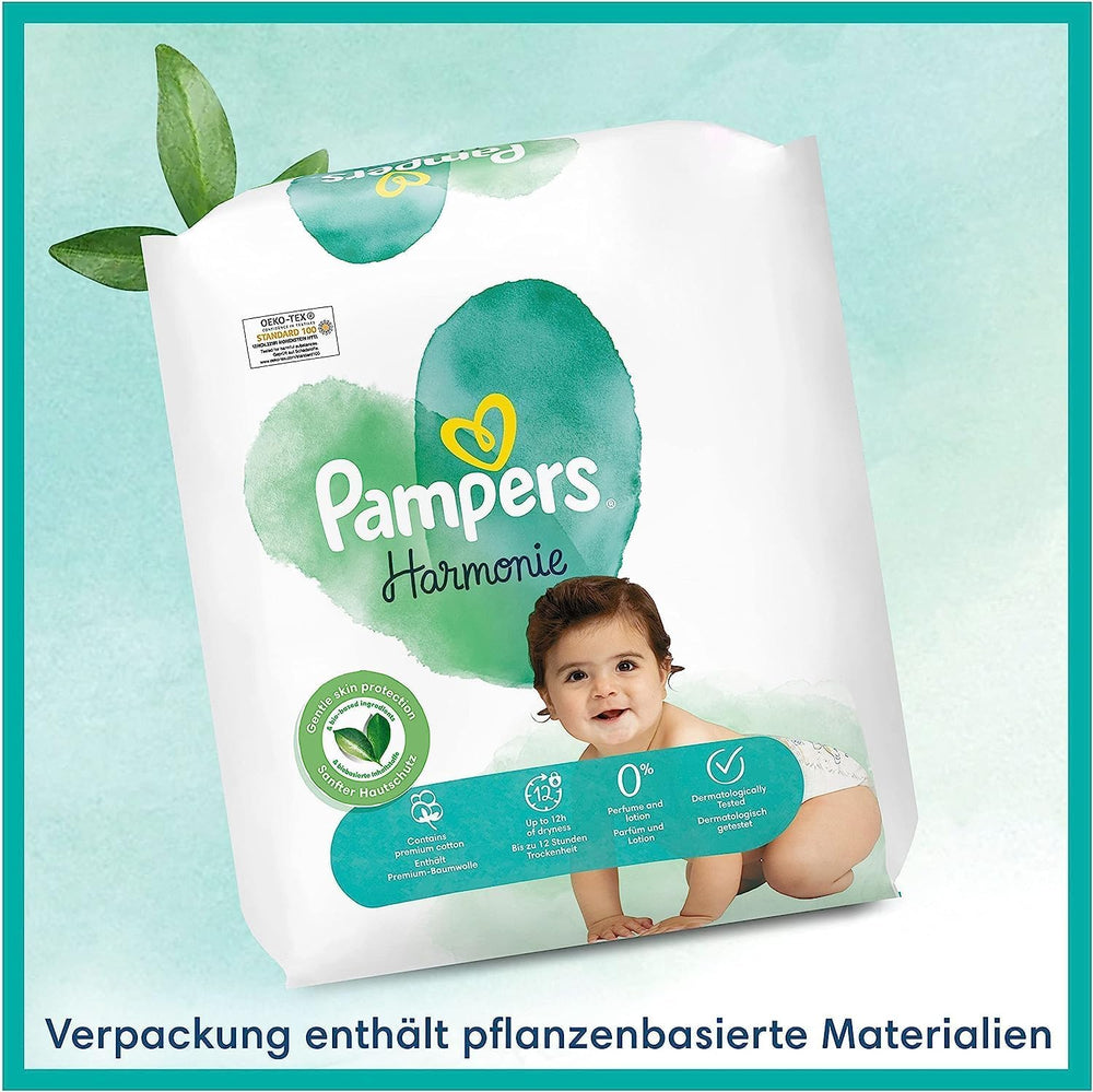 Juego de Pañales para Bebé Harmonie Talla 2 (4-8 kg, 240 Piezas) CAJA MENSUAL y Caja de Toallitas Húmedas para Bebé Harmonie Aqua 720 Toallitas (15 x 48), Baby Essentials