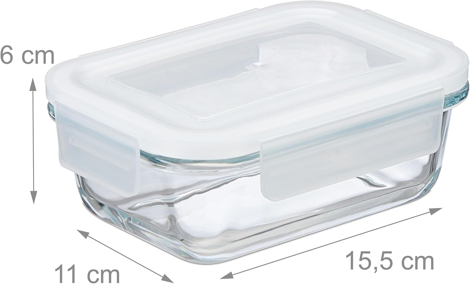 Relaxdays recipiente din sticlă cu capac, set de 6, 370 ml, recipiente pentru depozitarea alimentelor, capac din plastic, etanș, borcan din sticlă, transparent Cutii depozitare alimente Naty Shop
