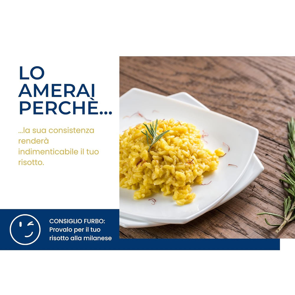 - Carnaroli - Arroz extra fino para risotto, arroz de Italia, listo en 16 minutos - 1 kg