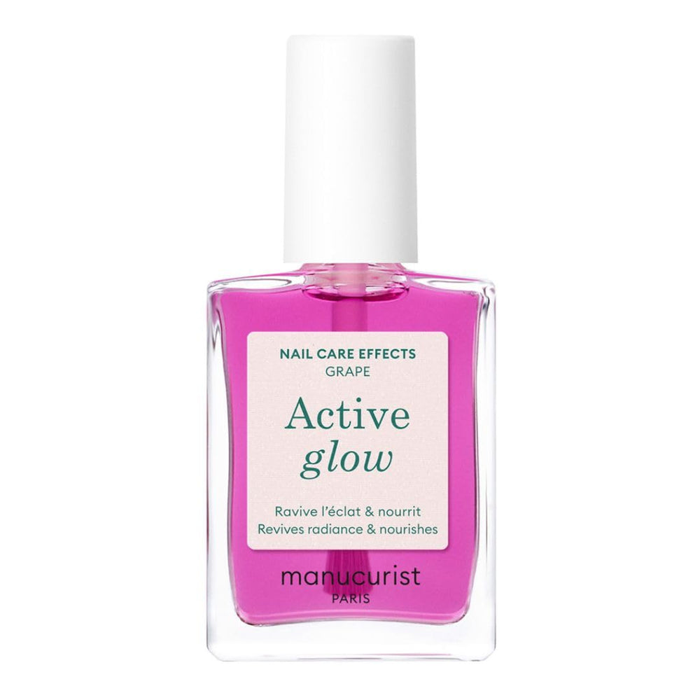 MANUCUIST Nail Care Repair Active Glow Frambuesa (Rosa) Bio-Based: Almendra dulce, Frambuesa, Esmalte de uñas nutritivo y brillante, Efecto rosa transparente - Esmalte de uñas nude