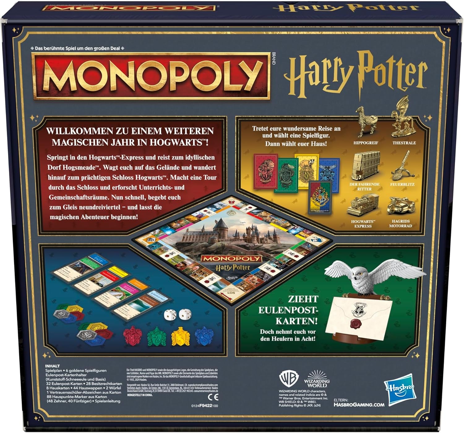 Juego de mesa Monopoly Harry Potter Edition, juego familiar para 2 a 6 jugadores, a partir de 8 años - Versión alemana