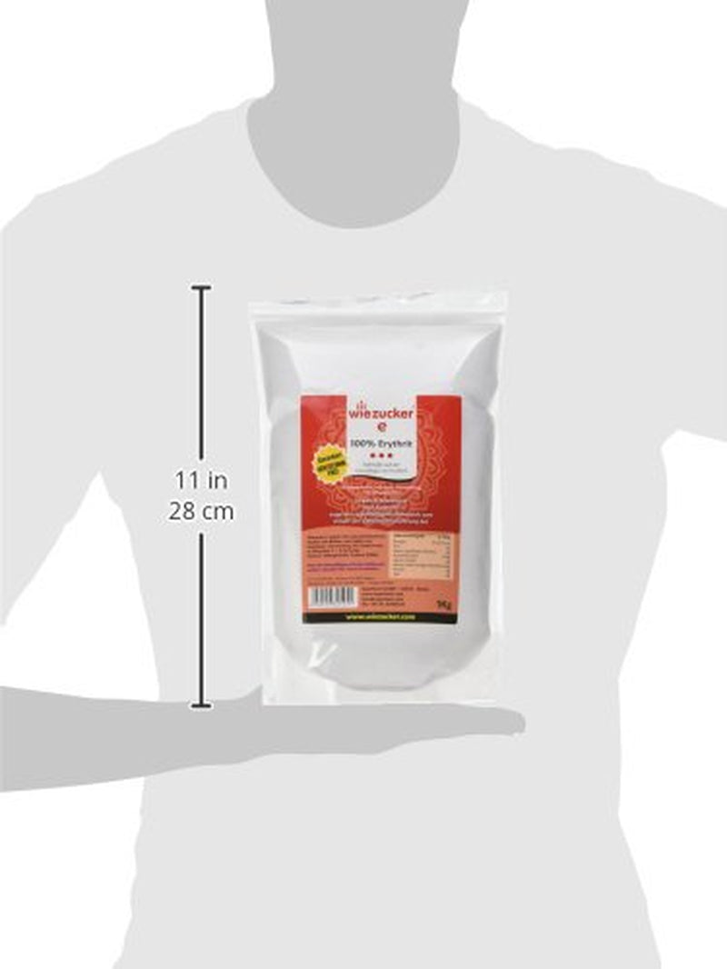 Eritritol, 1Er Pack (1 X 1 Kg) 1000 Gramos Edulcorantes Naty Shop