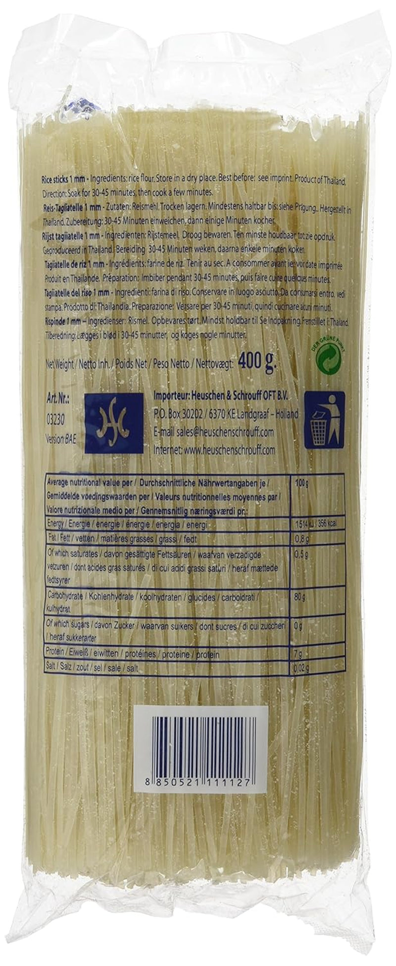 - Fideos de arroz 1 mm., (1 X 400 GR)