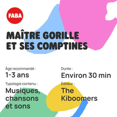 Figura sonoră, Maestrul Gorilă și versurile sale, muzică, cântece și sunete, copii 2-4 ani, versiunea franceză Jucarii Bebe Naty Shop