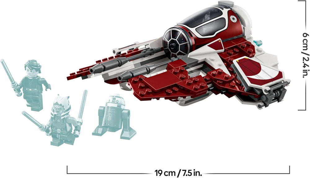 LEGO Star Wars 75401 Ahsokas Jedi Interceptor, figuras para fans de The Clone Wars, minifiguras de Ahsoka Tano y Anakin Skywalker, con luces y R7-A7, para jóvenes y mujeres de 8 años