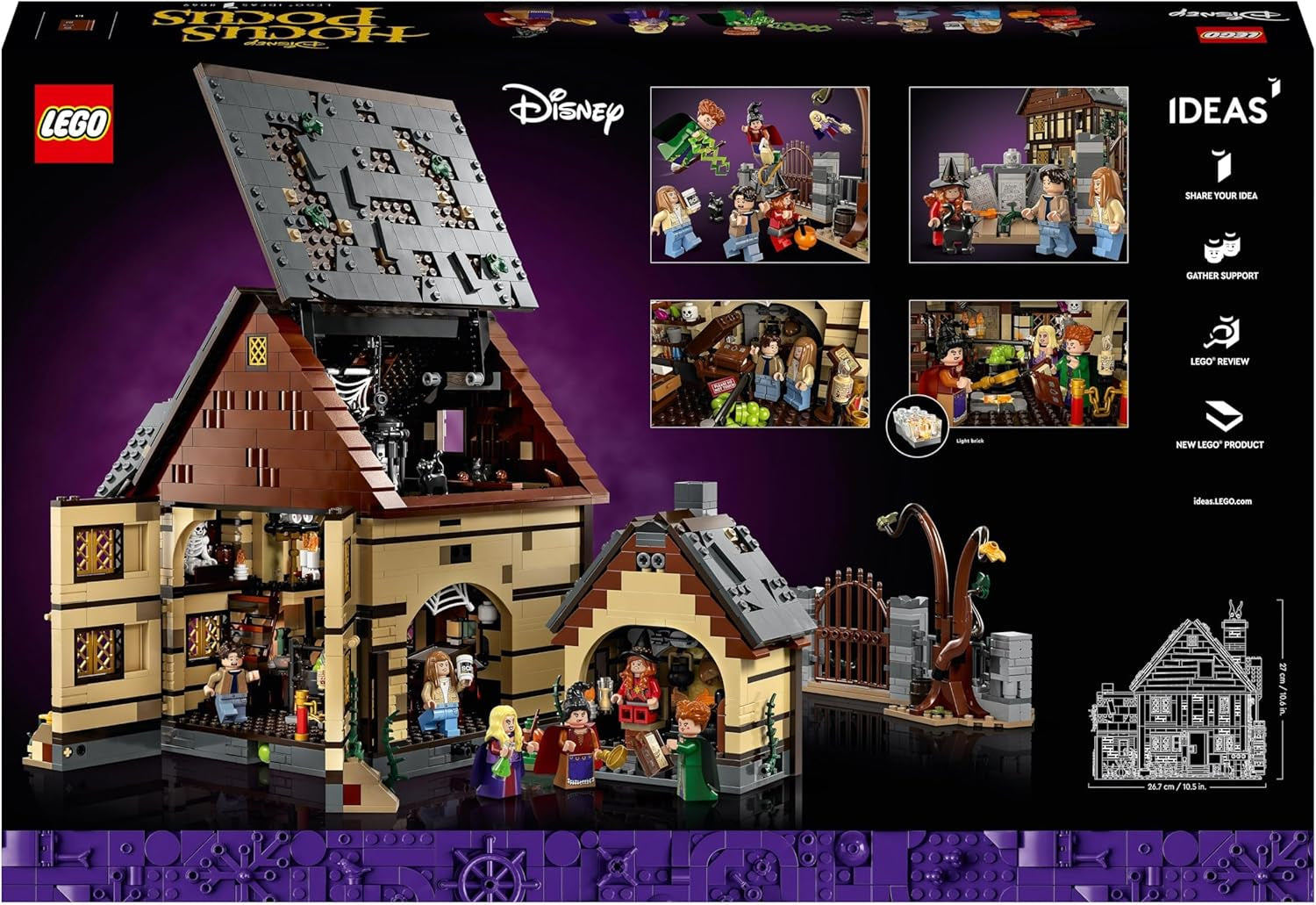 LEGO Ideas Hocus Pocus: Juego de la casa de las brujas de las hermanas Sanderson, kit de colección para adultos con casa, 6 minifiguras y accesorios, juegos de construcción femeninos y masculinos 21341 Besuche den LEGO-Store
