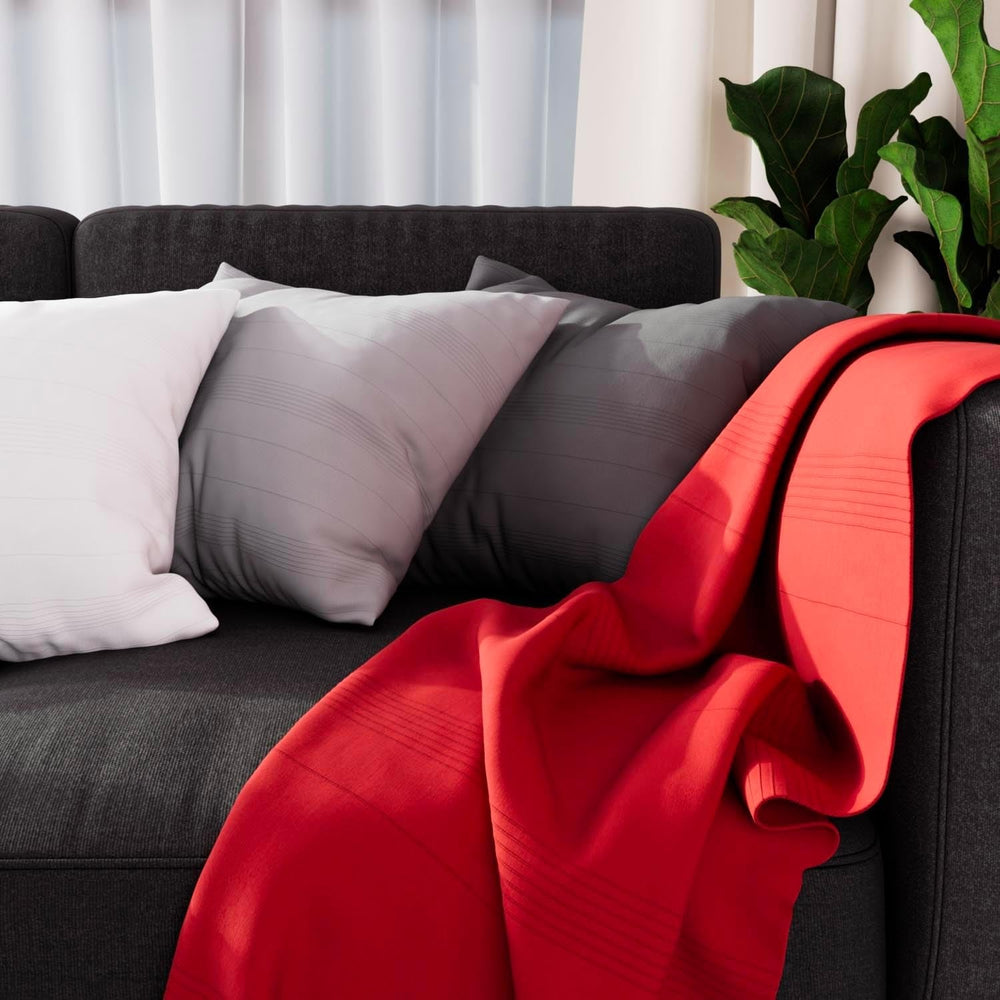 Soleil d'ocre adele plaid, tirado junto al sillón, polialgodón, gris, 140 x 200 cm camas y mantas besuche den soleil d'ocre-store rojo 140 x 200 cm